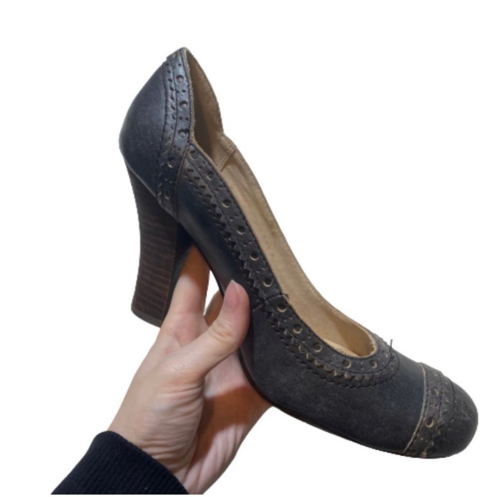 Anthropologie Seychelles Blue Round Toe High Heels